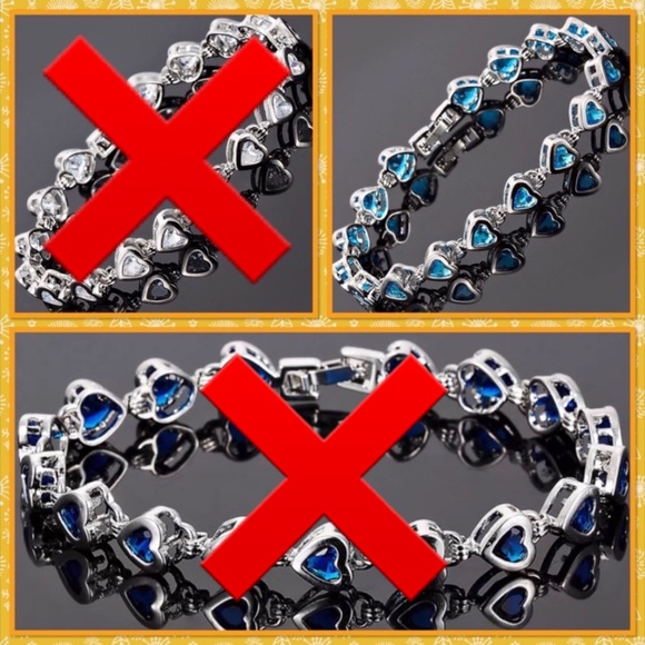 Topaz rhinestone white gold plated tennis bracelet - Picture 2 of 4